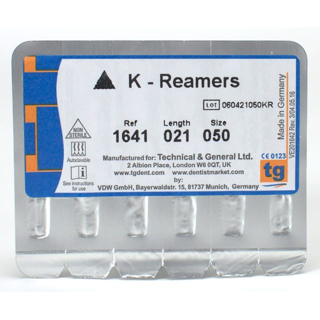 tg K-Reamers 21mm Size 050 6pcs