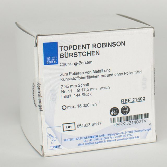 Robinson Bürsten Handstück Nr. 11 weich, 144 Stück
