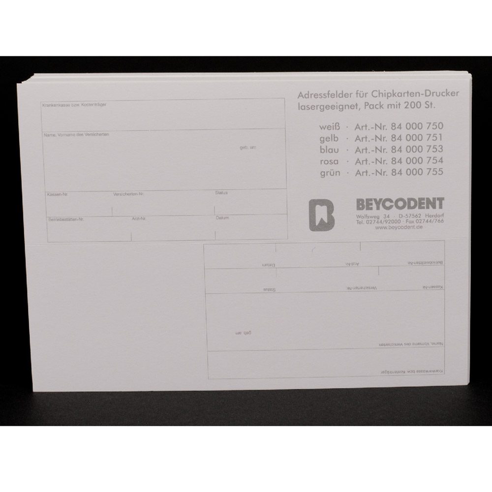 Adressfelder f. Chipk.-Druck 200St