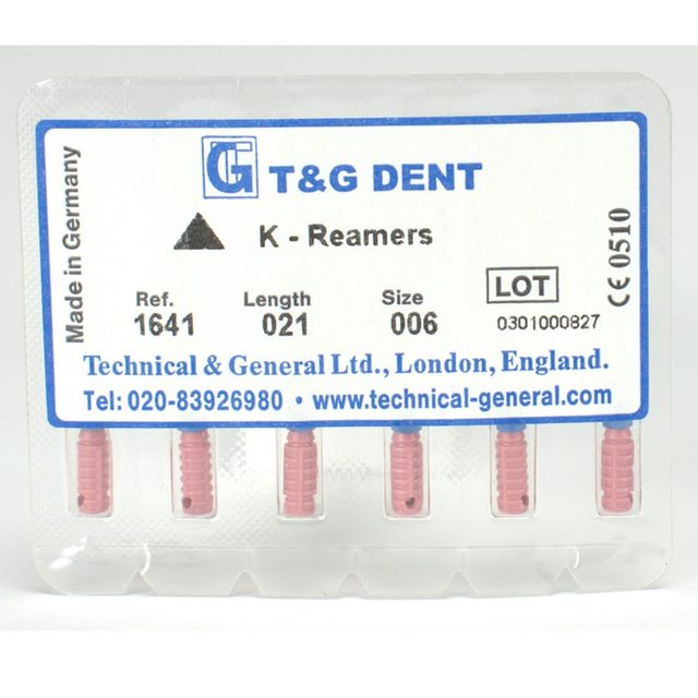 tg K-Reamers 21mm Size 006 6pcs