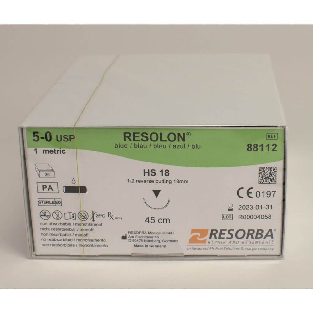 Resolon Monofil blau 5/0 HS18  3Dtz