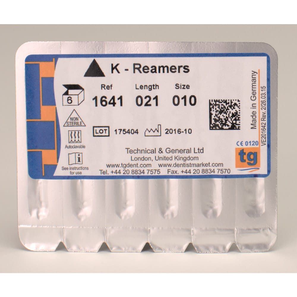 tg K-Reamers 21mm Size 010 6pcs