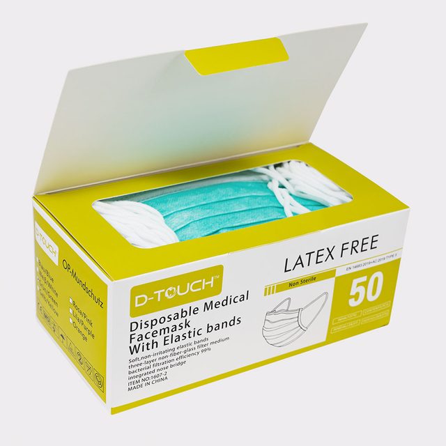 d-touch Mundschutz grün latexfrei 50St