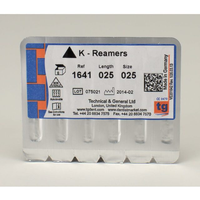 tg K-Reamers 25mm Size 025 6pcs