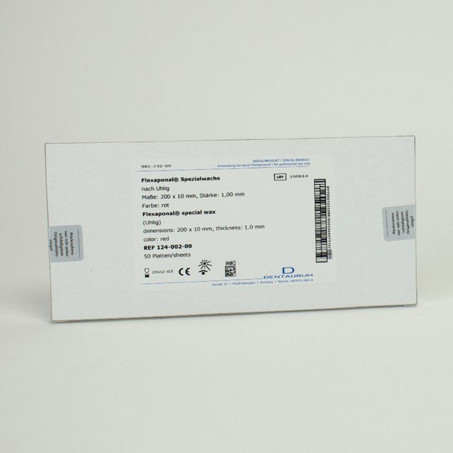 Flexaponalwachs rot 200x10x1,0mm 50St