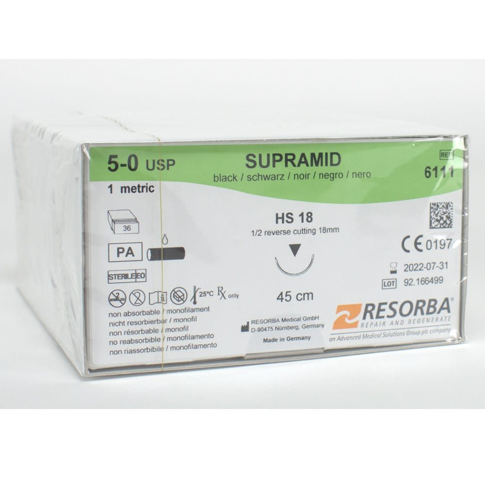 Supramid schwarz 5/0 HS18 3Dtz