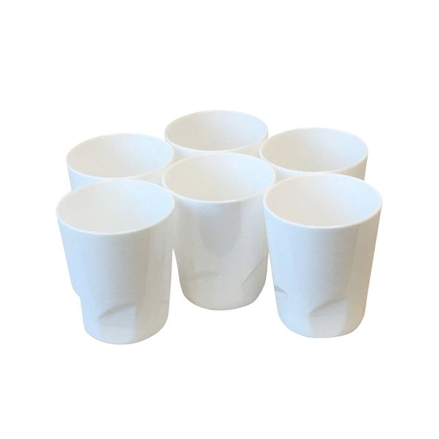 Mundspülbecher PC Mehrweg weiss  6St