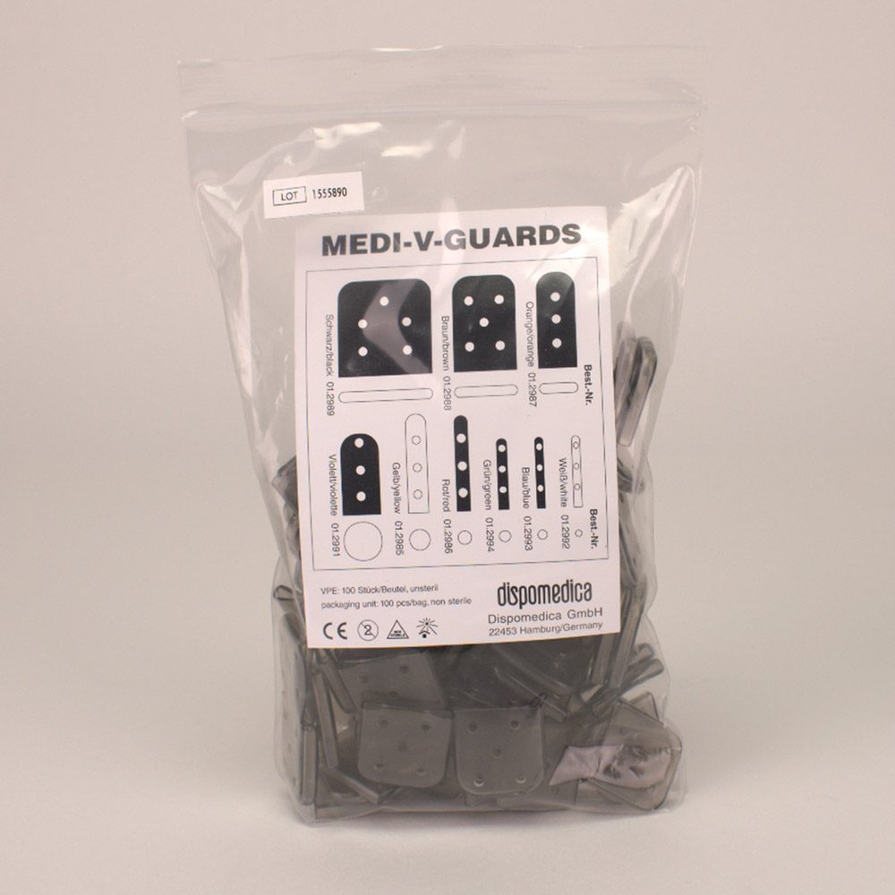 Medi-V-Guards schwarz 25,4x3,2mm 100St