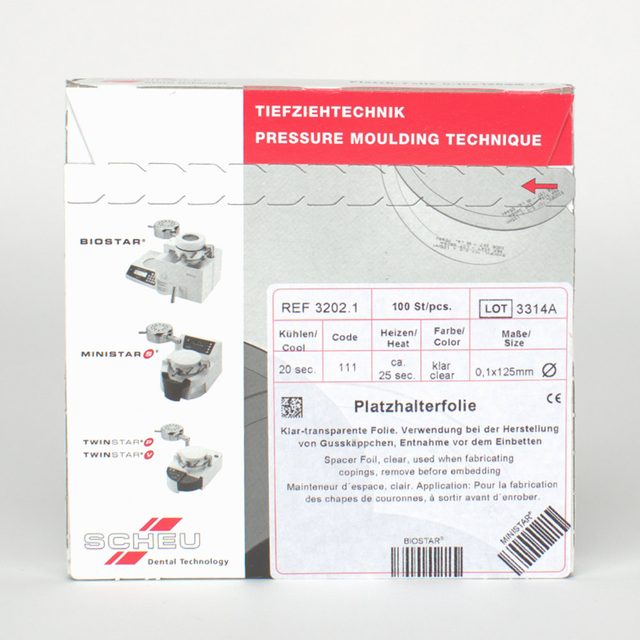 Platzhalterfolie klar 0,1x125 100St