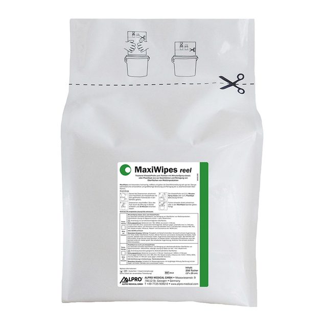 Maxi Wipes Tücher reel 17 x 26 cm, 4 x 250 Stück
