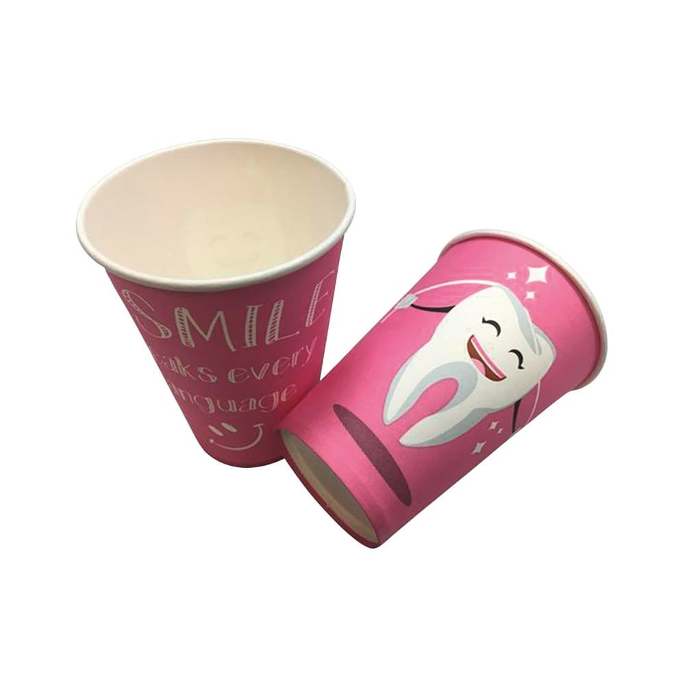 Mundspülbecher Papier Zahn rosa 2000St