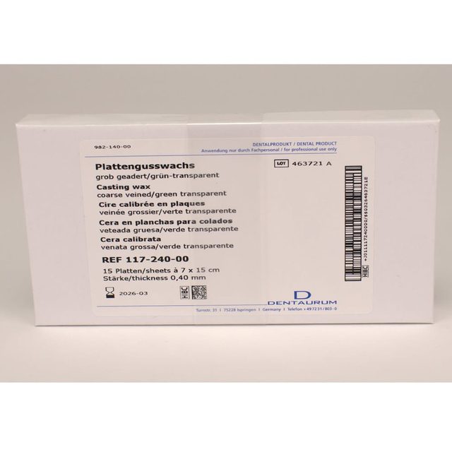 Gusswachs grob 0,40 grün Platten Pa