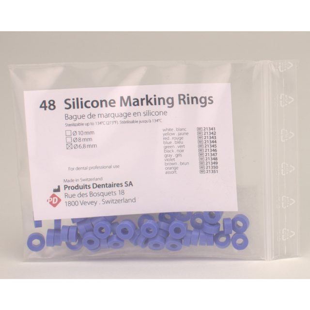 Silikon Ringe 6,8mm blau 48St
