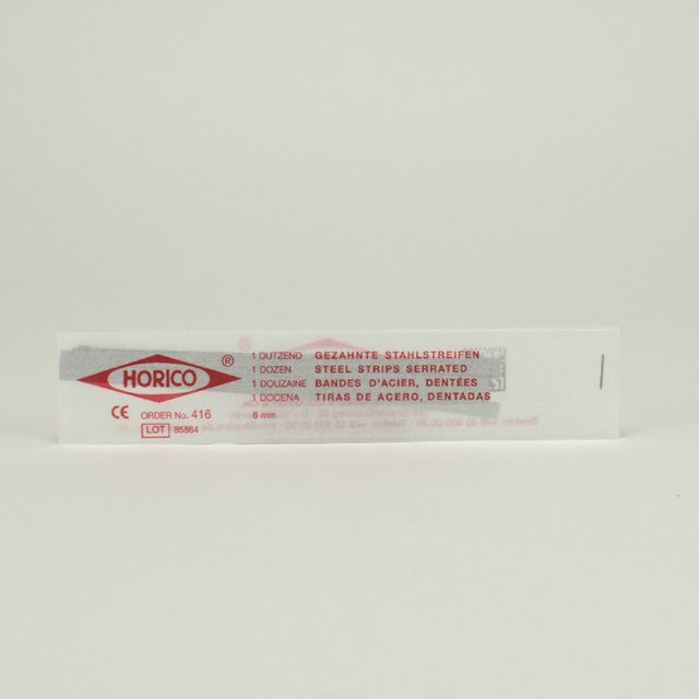 Stahlstreifen gezahnt 6 mm, 12 Stück