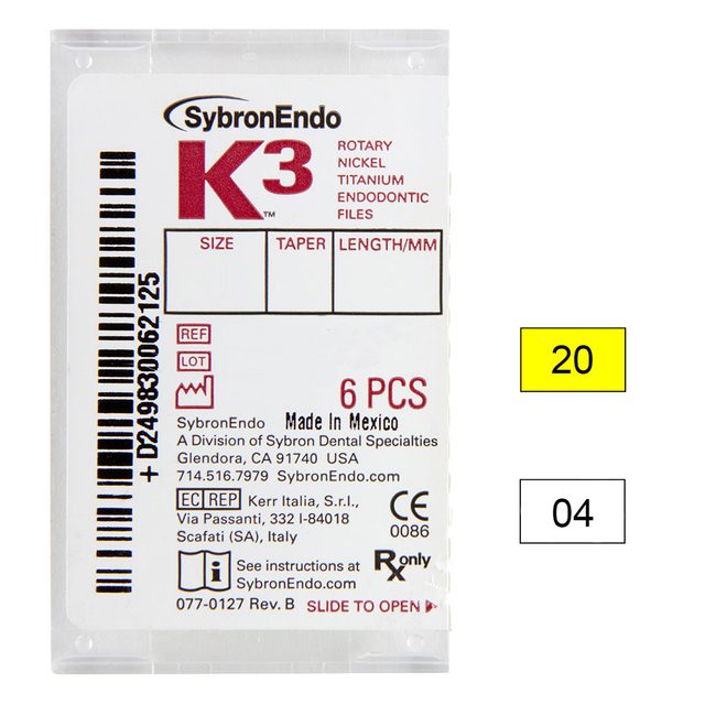 K3 NiTi-Files .04 Gr.20 21 mm, 6 Stück