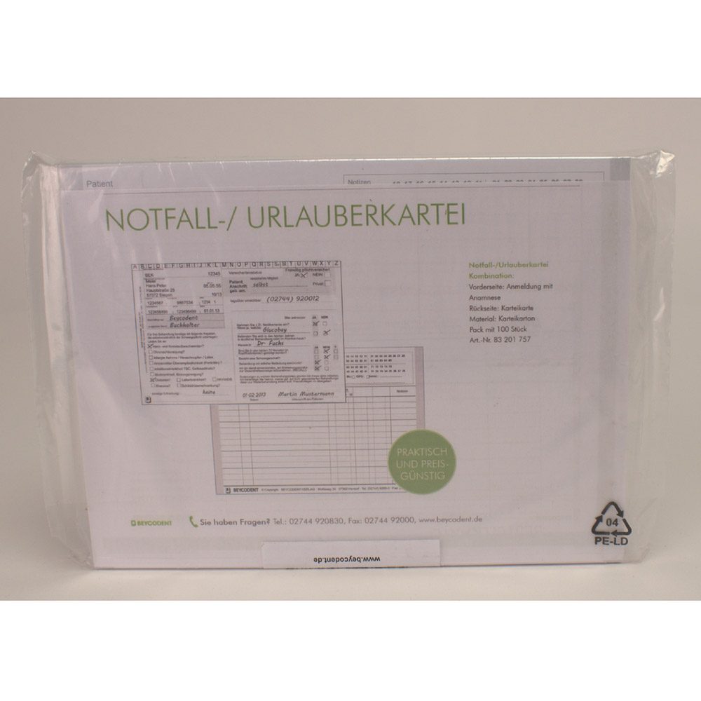Notfallkartei 83201757 100St