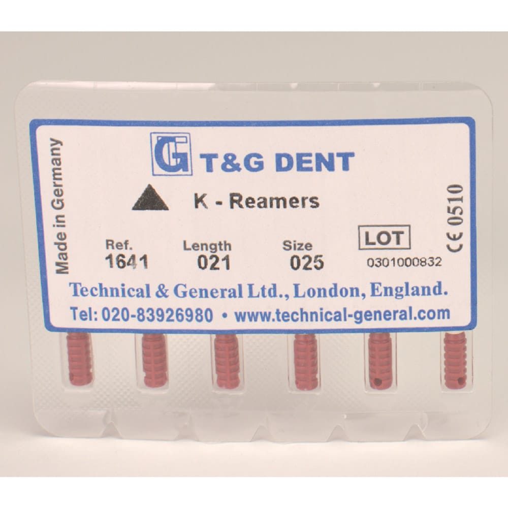 tg K-Reamers 21mm Size 025 6pcs