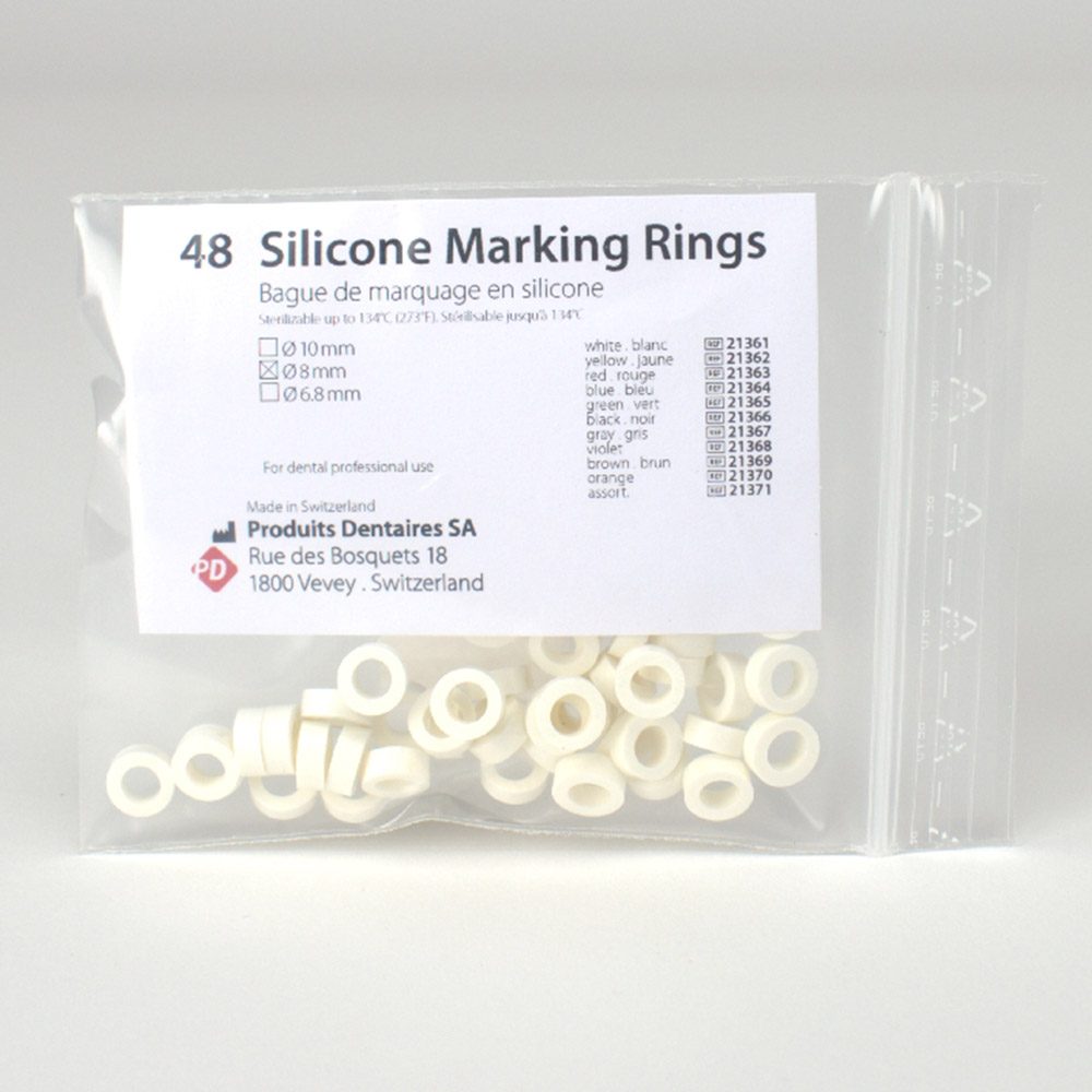 Silikon Ringe 8,0mm weiss 48St