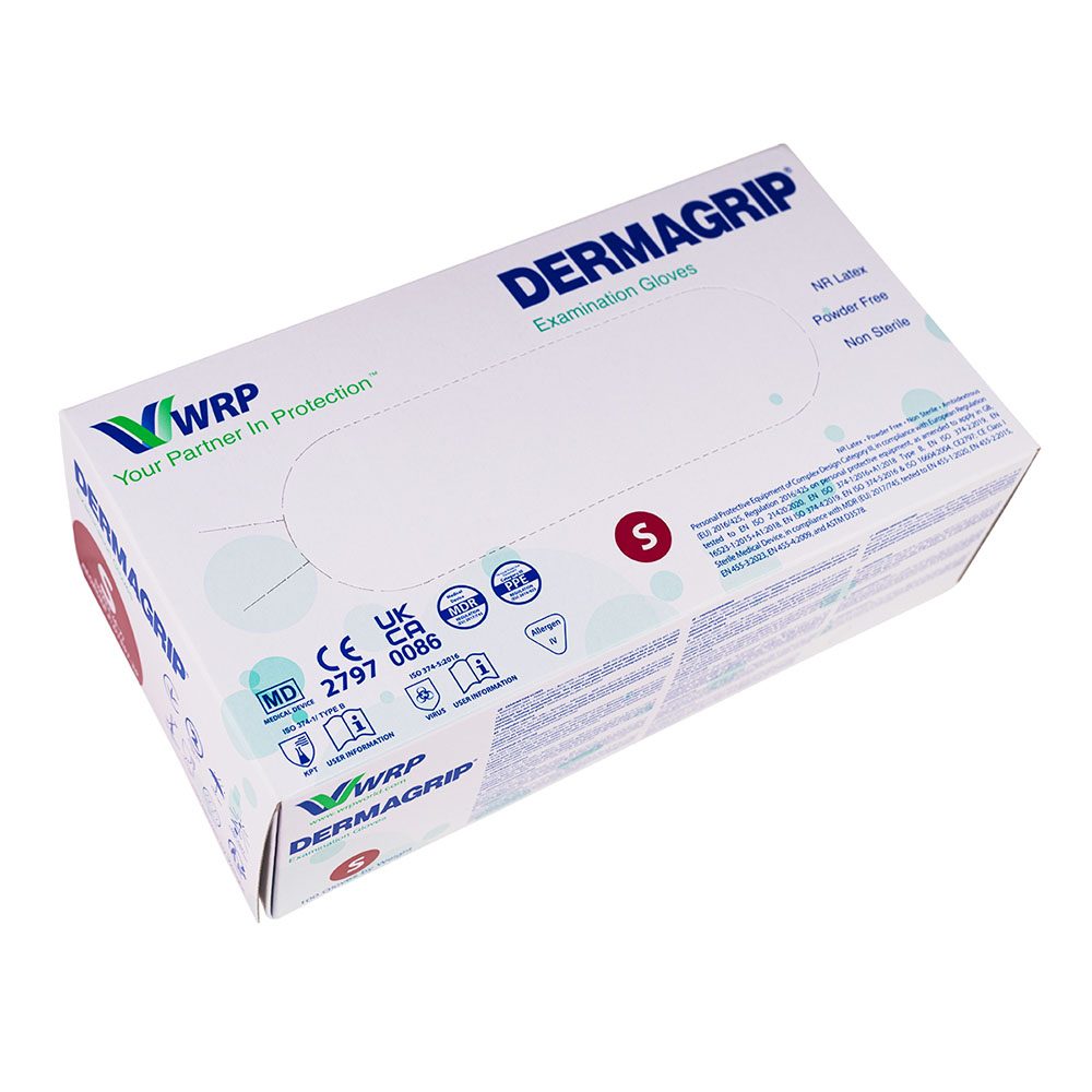 Dermagrip Latex pdfr n.weiss Gr.S 100St