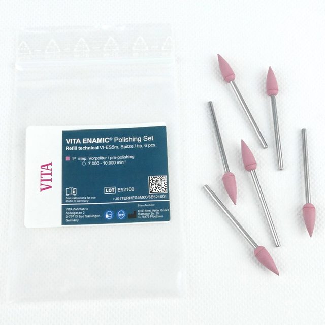 Polierinstrument Hst Spitze ES5M pink, 6 Stück