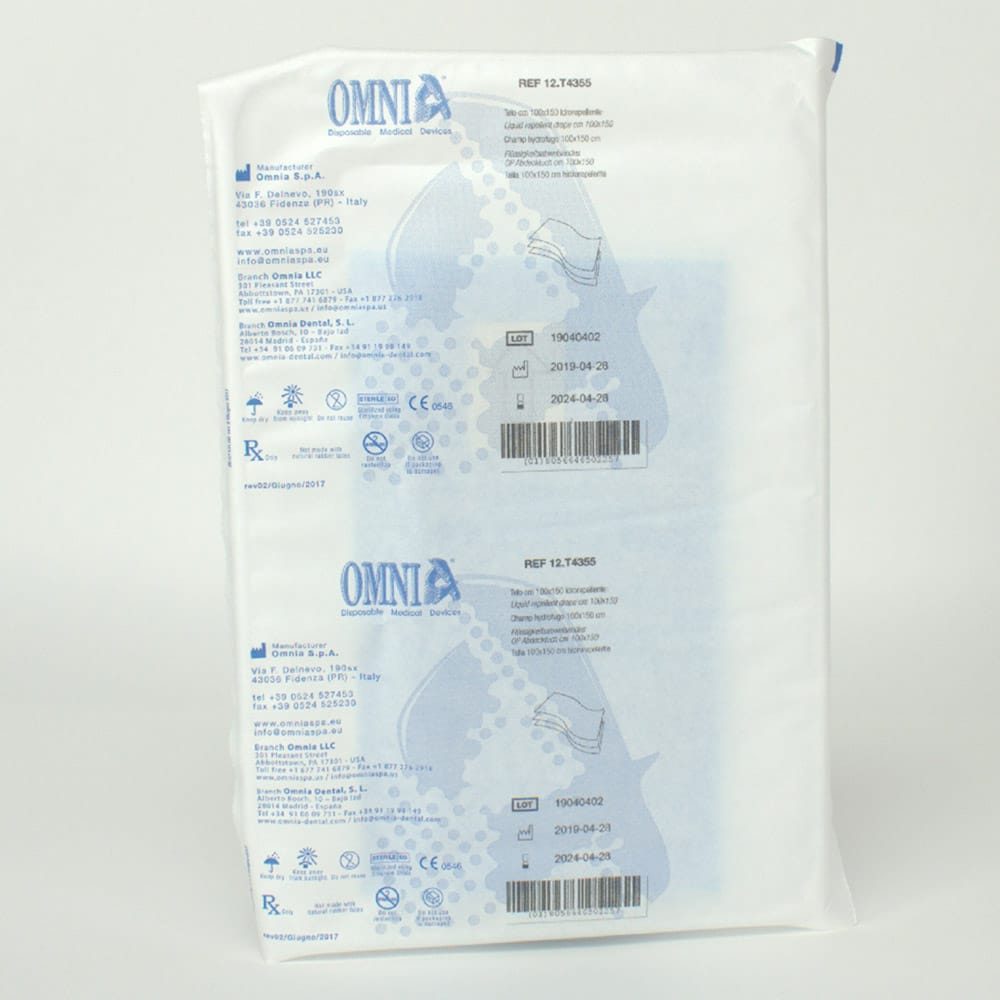 Omnia OP Abdecktuch 100x150 h-blau 25St