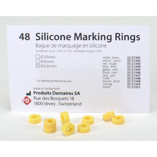 Silikon Ringe 6,8mm gelb 48St