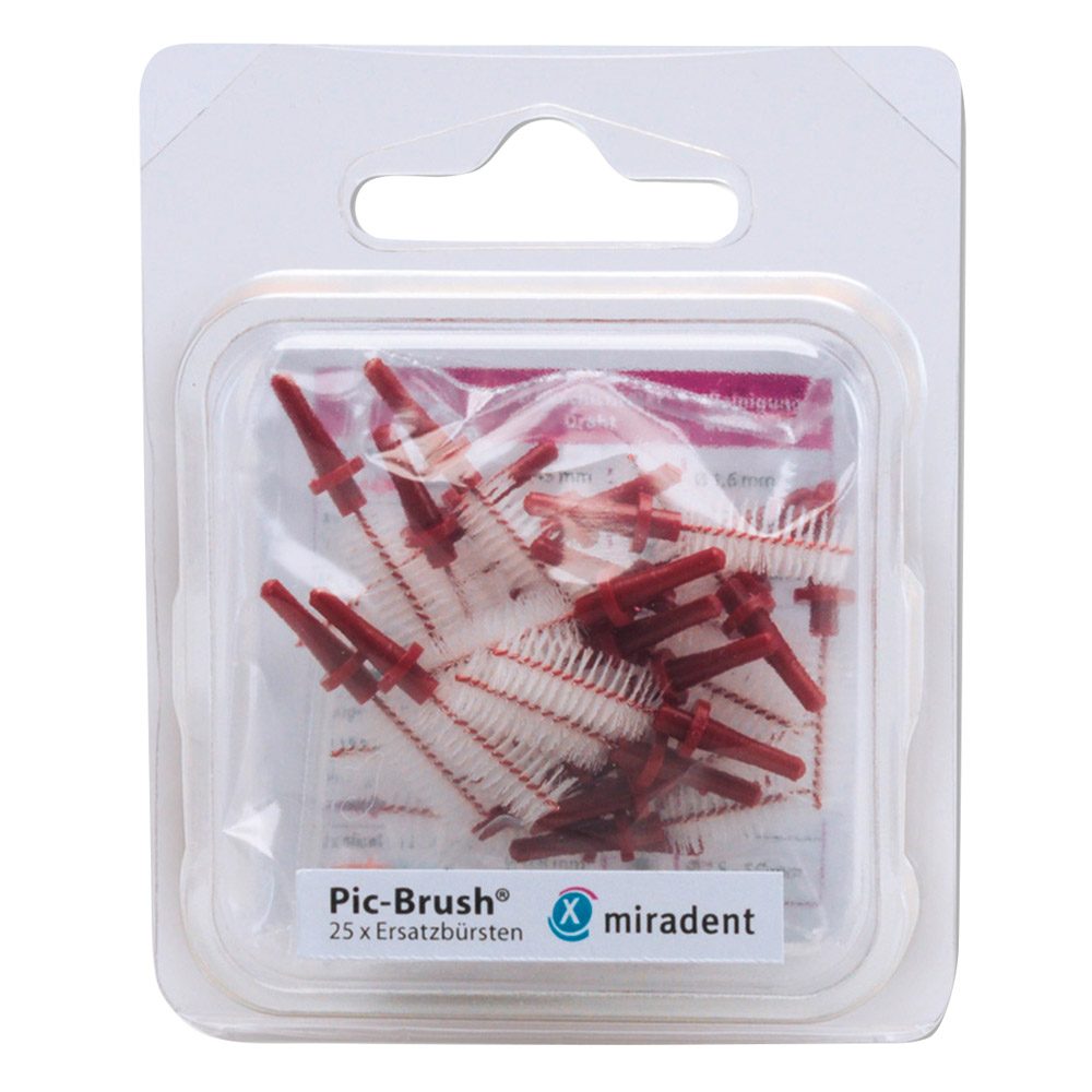Pic Brush Ersatzbürsten bordeaux, 25 Stück