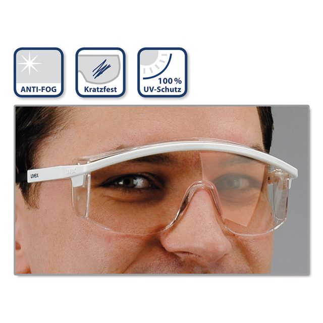 Schutzbrille iSpec Safety Fit weiß/transparent, Stück
